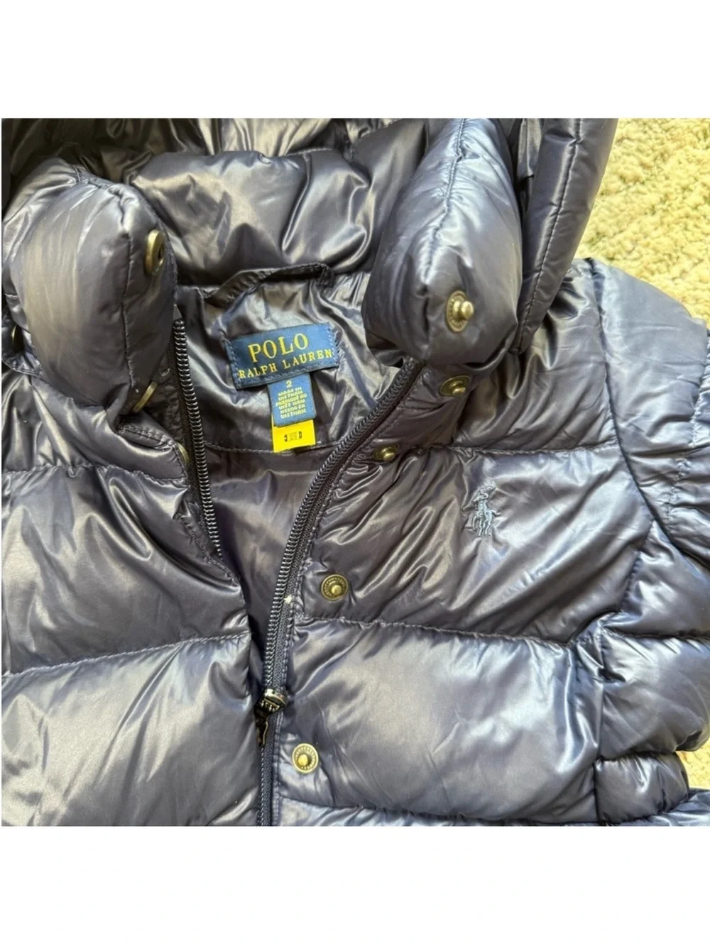 Polo by Ralph Lauren Girls' Navy Hooded Puffer Jacket